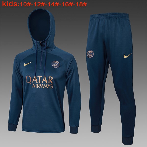 Enfant Sweat Shirt Capuche PSG 2024 Bleu 2